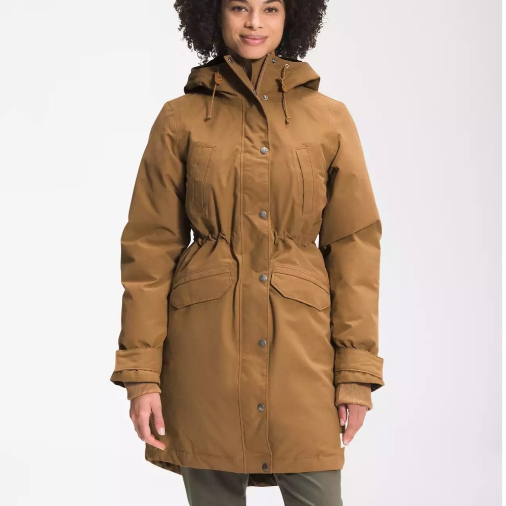 North Face NWT Down Parka Brown Puffer Jacket Coat Winter Snow XS